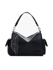 Desigual Torebka Habana 25SAXPA5 Czarny. Czarne torebki klasyczne damskie Desigual, ze skóry, bez dodatków. Za 249.99 zł.