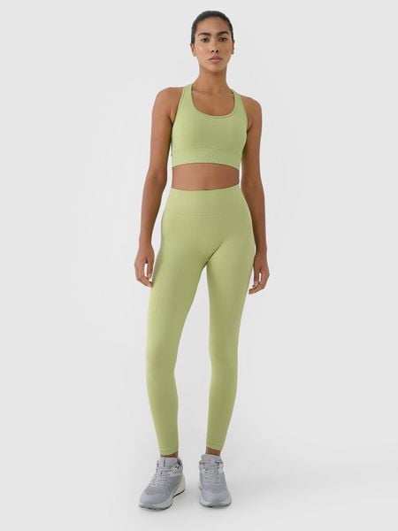 4F Legginsy treningowe bezszwowe damskie - zielone XS/S. Zielone legginsy damskie 4F, s, bez wzorów, z dzianiny, z podwyższonym stanem, na fitness i siłownię. W wyprzedaży za 59.99 zł.