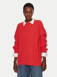 STAUD Sweter Tracy R24P3117CA Czerwony Oversize. Czerwone swetry klasyczne damskie STAUD, xs, z bawełny, bez kołnierzyka. Za 1,519.00 zł.