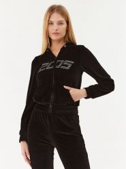 2005 Bluza Velour Zip Hoodie Czarny Regular Fit. Czarne bluzy damskie 2005, m, bez wzorów, z bawełny, bez kaptura. W wyprzedaży za 229.99 zł.