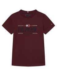 Tommy Hilfiger T-Shirt Icons KB0KB10360 Bordowy Regular Fit. Czerwone t-shirty i koszulki chłopięce Tommy Hilfiger, bez wzorów, z bawełny, bez kołnierzyka, bez ramiączek. Za 209.99 zł.