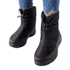 Czarne śniegowce tx5002 Black. Czarne śniegowce damskie ze skóry. Za 117.88 zł.