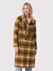 TWINSET Płaszcz wełniany 222TP2190 Brązowy Regular Fit. Brązowe płaszcze damskie Twinset, na zimę, bez wzorów, z wełny, bez kaptura. Za 1,729.00 zł.