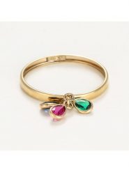 OR ÉCLAT Złoty pierścionek "3 Pierres de couleurs" z cyrkoniami rozmiar: 58. Żółte pierścionki damskie Or Éclat, z cyrkonią, złote. Za 434.99 zł.