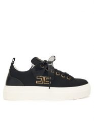 Elisabetta Franchi Sneakersy F4A9-E0528-1256 S Czarny. Czarne buty sportowe dziewczęce Elisabetta Franchi, bez wzorów, z materiału, bez zapięcia. Za 819.99 zł.