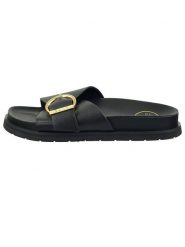 GANT Footwear Skórzane klapki "Mardale" w kolorze czarnym rozmiar: 39. Czarne klapki damskie GANT Footwear, bez wzorów, z otwartym noskiem, bez obcasa, bez zapięcia. Za 161.73 zł.