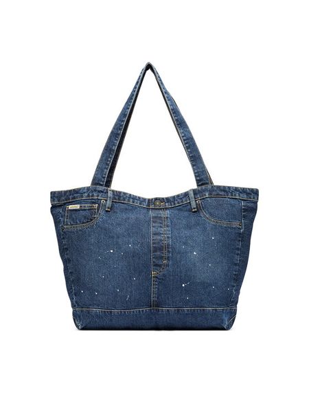 Guess Jeans Torebka M6YZ42 D2278 Granatowy. Niebieskie shopper bag Guess Jeans, z jeansu, bez dodatków. Za 299.99 zł.