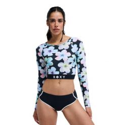 Rashguard damski ROXY ACTIVE. Czarne bikini Roxy, bez wzorów, z elastanu. Za 299.99 zł.