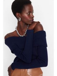 Trendyol Sweter w kolorze czarnym rozmiar: M. Czarne swetry klasyczne damskie Trendyol, m, bez kołnierzyka. Za 65.99 zł.