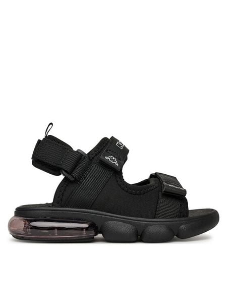 Kappa Sandały CP81-25987(CH) Czarny. Czarne sandały chłopięce Kappa, z materiału, bez zapięcia. Za 119.99 zł.