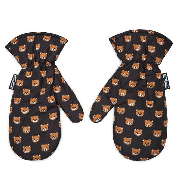 Rękawiczki Damskie MOSCHINO. Czarne rękawiczki damskie MOSCHINO, bez wzorów, z dzianiny. Za 879.99 zł.