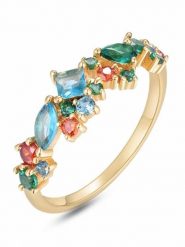 DI GIORGIO Pozłacany pierścionek z cyrkonią rozmiar: 56. Żółte pierścionki damskie DI GIORGIO, z cyrkonią, pozłacane. Za 191.88 zł.