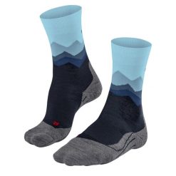 Skarpetki damskie Falke TK2 Explore. Niebieskie skarpetki damskie Falke, bez wzorów, z materiału. Za 161.50 zł.