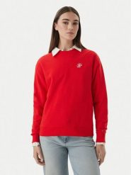 Tommy Hilfiger Bluza Logo Embroidery WW0WW48724 Czerwony Relaxed Fit. Czerwone bluzy damskie Tommy Hilfiger, s, bez wzorów, z bawełny, bez kaptura. Za 399.99 zł.