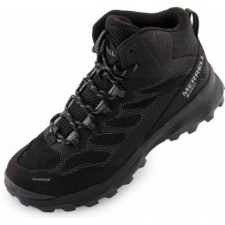 Merrell Speed Strike Mid GTX Damskie buty trekkingowe – czarne. Czarne obuwie trekkingowe damskie Merrell, bez zapięcia. Za 543.99 zł.