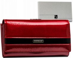 Portfel skórzany Cavaldi [DH] H24-FO-2-SH9 czerwony. Czerwone portfele damskie 4U Cavaldi, bez wzorów, z lakierowanej skóry. Za 75.99 zł.