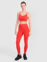 4F Legginsy treningowe bezszwowe damskie - czerwone XS/S. Czerwone legginsy damskie 4F, s, bez wzorów, z dzianiny. W wyprzedaży za 79.99 zł.