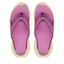 Japonki Salomon. Fioletowe klapki damskie Salomon, bez wzorów, bez obcasa, bez zapięcia. Za 299.99 zł.