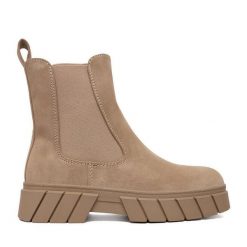 Sztyblety JENNY. Brązowe botki damskie Jenny, bez obcasa, na płaskiej podeszwie, bez zapięcia. Za 149.99 zł.