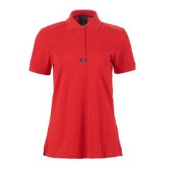 Damska koszulka polo Musto Essential Pique. Czerwone koszulki damskie Musto, bez wzorów, bez kołnierzyka, bez ramiączek. Za 265.50 zł.