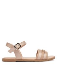 Calvin Klein Sandały Velcro Sandal V3A2-83248-1906 D Beżowy. Brązowe sandały dziewczęce Calvin Klein, ze skóry, bez obcasa, bez zapięcia. Za 429.99 zł.