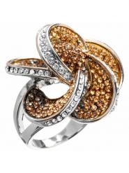 MENTHE À L'O Pierścionek z kryształami rozmiar: 54. Brązowe pierścionki damskie MENTHE À L'O, z kryształem. Za 174.84 zł.