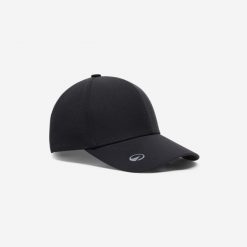 Czapka z daszkiem do golfa z magnesem na znacznik. Czarne czapki z daszkiem damskie INESIS, bez wzorów, z materiału. Za 49.99 zł.