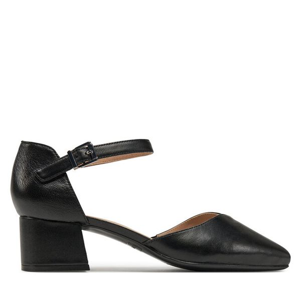 Półbuty Caprice. Czarne czółenka damskie Caprice, bez wzorów, bez obcasa, na obcasie. Za 179.99 zł.