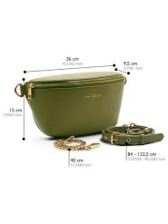 ATELIERS SAINT GERMAIN Skórzana saszetka w kolorze khaki - 26 x 15 x 9,5 cm rozmiar: onesize. Brązowe nerki i saszetki damskie ATELIERS SAINT GERMAIN, bez wzorów, z materiału. Za 417.45 zł.