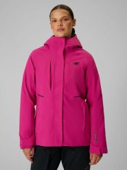 4F Kurtka trekkingowa membrana 10000 damska - różowa S. Czerwone kurtki damskie 4F, s, bez wzorów, bez kaptura. Za 399.99 zł.