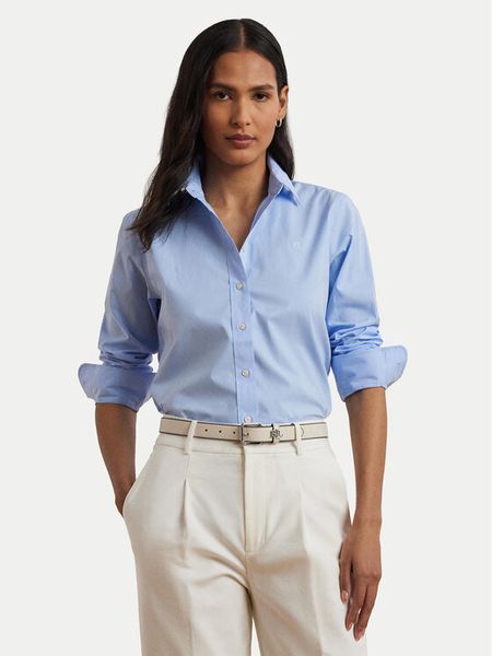 LAUREN RALPH LAUREN Koszula 200684553002 Błękitny Regular Fit. Niebieskie koszule damskie Lauren Ralph Lauren, m, bez wzorów, bez kołnierzyka, bez ramiączek. Za 629.99 zł.