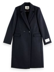 Scotch & Soda Płaszcz przejściowy w kolorze granatowym rozmiar: L. Niebieskie płaszcze damskie Scotch & Soda, l, bez wzorów, z wełny, bez kaptura. Za 347.99 zł.