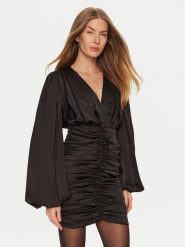 Eleh Sukienka koktajlowa E00199 Czarny Regular Fit. Czarne sukienki damskie Eleh, bez wzorów, z syntetyku, wizytowe, bez ramiączek. Za 509.99 zł.