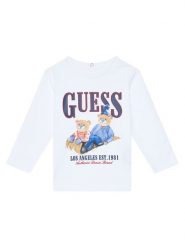 Guess Bluzka I5BI00I3Z14 Biały Regular Fit. Białe t-shirty i koszulki chłopięce Guess, z aplikacjami, z bawełny, bez kołnierzyka, bez ramiączek. Za 69.99 zł.