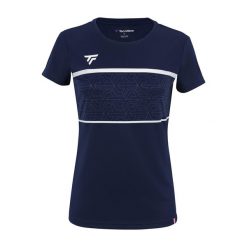 Koszulka tenisowa damska Tecnifibre Team Tech Tee. Niebieskie bluzki damskie TECNIFIBRE, m, bez wzorów, bez kołnierzyka, bez ramiączek. Za 169.99 zł.