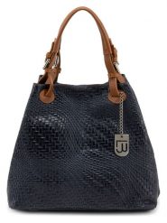 Lucca Baldi Skórzana torebka "Sarzana" w kolorze granatowym - 37 x 45 x 15 cm rozmiar: onesize. Niebieskie torebki klasyczne damskie Lucca Baldi, z materiału, przez ramię, bez dodatków. Za 260.99 zł.