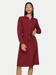 Vila Sukienka koszulowa Domira 14095932 Bordowy Regular Fit. Czerwone sukienki damskie Vila, bez wzorów, z wiskozy, bez ramiączek. Za 139.99 zł.