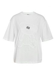 Noisy may Koszulka "Millie" w kolorze białym rozmiar: M. Białe bluzki damskie Noisy may, m, bez wzorów, z bawełny, bez kołnierzyka, bez ramiączek. Za 69.75 zł.