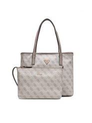 Guess Torebka Victtoria HWESG9 51428 Beżowy. Brązowe shopper bag Guess, z aplikacjami, ze skóry, bez dodatków. Za 679.99 zł.