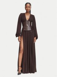 Elisabetta Franchi Sukienka wieczorowa AB-R15-66E2 Brązowy ciemny Slim Fit. Brązowe sukienki damskie Elisabetta Franchi, bez wzorów, z wiskozy, wizytowe, bez ramiączek. Za 3,589.00 zł.