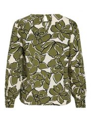 Vila Bluzka w kolorze oliwkowo-kremowym rozmiar: 36. Brązowe bluzki damskie Vila, bez wzorów, z wiskozy, bez kołnierzyka, bez ramiączek. Za 43.57 zł.