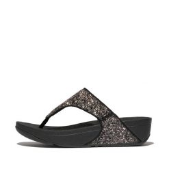 Klapki damskie FitFlop Lulu. Czarne klapki damskie FIT FLOP, bez wzorów, bez obcasa, bez zapięcia. Za 443.50 zł.