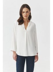 TATUUM Bluzka w kolorze białym rozmiar: 46. Białe bluzki damskie TATUUM, bez wzorów, z wiskozy, bez kołnierzyka, bez ramiączek. Za 131.43 zł.