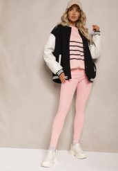 Różowe Skinny Jeansy z Bawełną High Waist Lorie. Czerwone jeansy damskie Renee, bez wzorów, z bawełny. Za 39.99 zł.