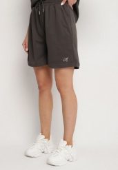 Szare Szorty Bermudy w Sportowym Stylu z Kieszeniami Tezira. Szare spodenki sportowe damskie Born2be, na lato, l, bez wzorów, z podwyższonym stanem, trekkingowe. Za 34.99 zł.
