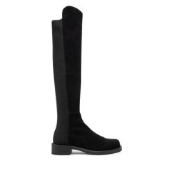 Muszkieterki Stuart Weitzman. Czarne kozaki damskie Stuart Weitzman, bez obcasa, na płaskiej podeszwie, bez zapięcia. Za 3,629.00 zł.