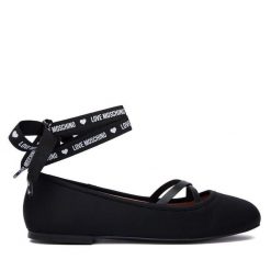 Baleriny LOVE MOSCHINO. Czarne balerinki damskie Love Moschino, bez wzorów. Za 859.99 zł.