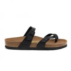 Klapki damskie Birkenstock 071791. Klapki damskie Birkenstock, bez wzorów, z materiału, bez obcasa, bez zapięcia. Za 679.99 zł.