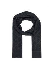 Calvin Klein Szal Emblem Aop Glossy Tonal Scarf LV04F8096G Czarny. Czarne szaliki damskie Calvin Klein, bez wzorów, z materiału. Za 269.99 zł.