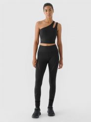 4F Legginsy treningowe szybkoschnące 4F x Anna Lewandowska - czarne L. Czarne legginsy damskie 4F, l, bez wzorów, z dzianiny. Za 149.99 zł.